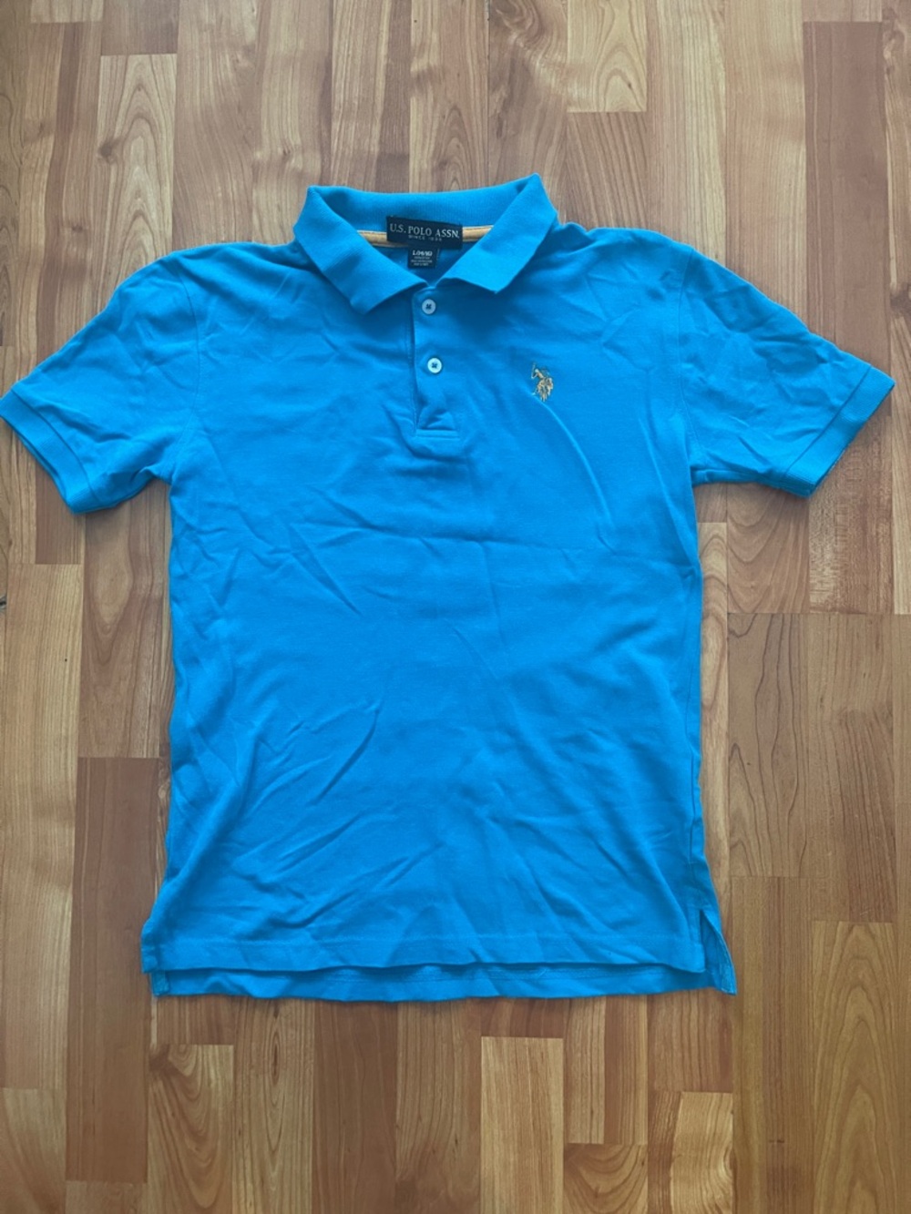 U.S. Polo Assn. Turquoise Short-Sleeve Polo with Gold Logo